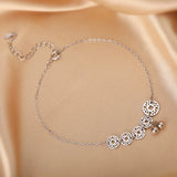 Silver Anklet Hollow Geometric Bells Pendant Party Jewelry