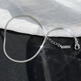 Women's Silver Snake Bone Anklet for Parties
