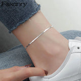 Women's Silver Snake Bone Anklet for Parties