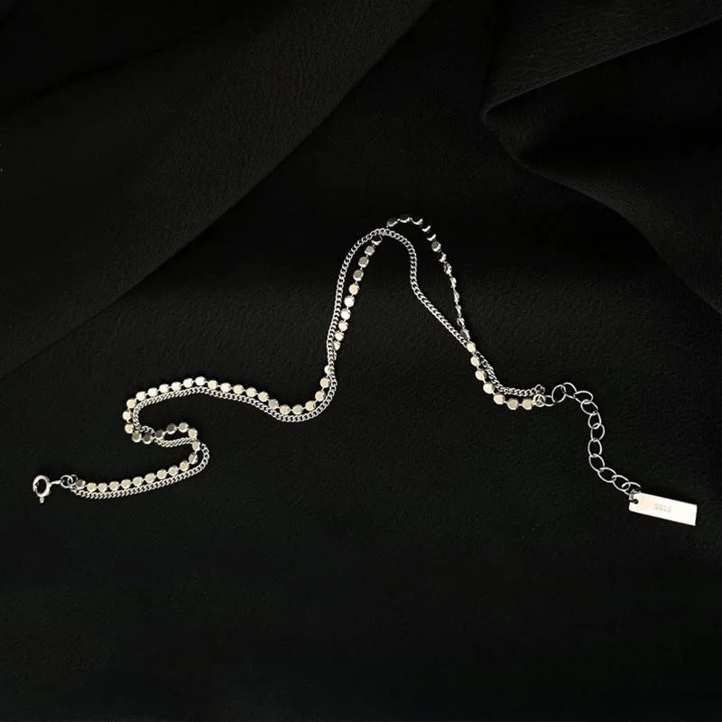Vintage Double Layer Silver Anklet for Women