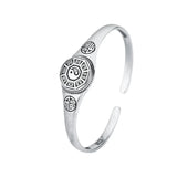 Vintage Ethnic Style Silver Bangles & Bracelet Good Luck Pattern Party Jewelry