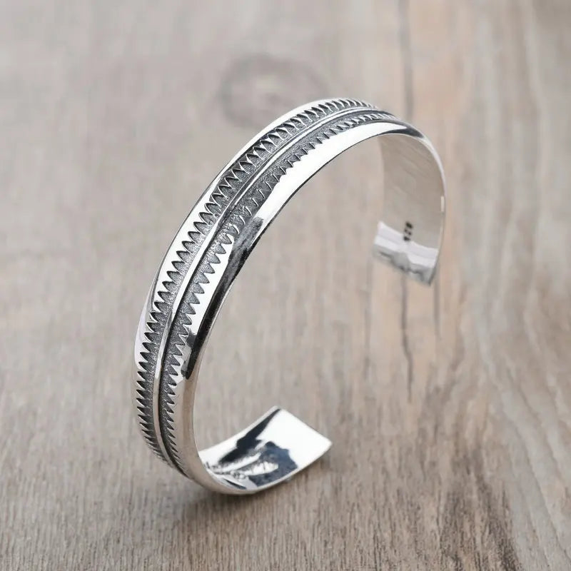 Tooth Mark Texture Thai Silver Party Jewelry