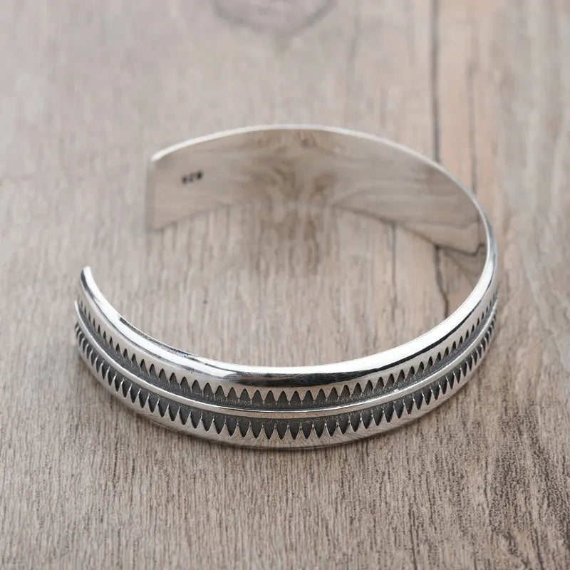 Tooth Mark Texture Thai Silver Party Jewelry