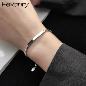 Silver Bracelet INS Couples Accessories Charm Splicing Chain