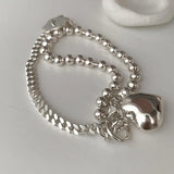 Silver Heart Bracelet Women Accessories LOVE Birthday Jewelry