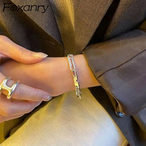 Vintage Silver Bracelets Geometric Chain Party Jewelry