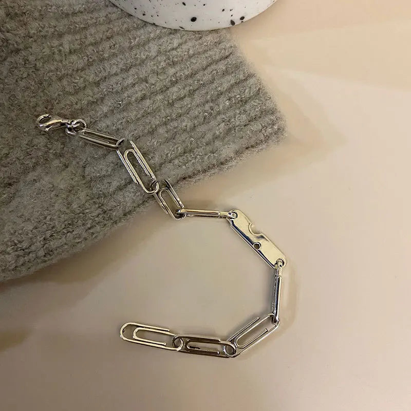 Vintage Silver Bracelets Geometric Chain Party Jewelry
