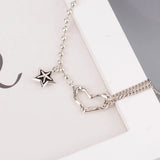 Silver Bracelets Chain LOVE Heart Star Party Jewelry Girl