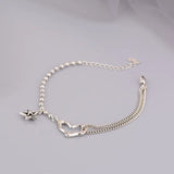 Silver Bracelets Chain LOVE Heart Star Party Jewelry Girl