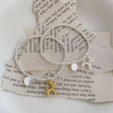 Silver Bead Bracelets with Dog Pendant