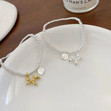 Silver Bead Bracelets with Dog Pendant