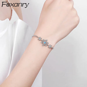 Snowflake Zircon Silver Bracelet for Women