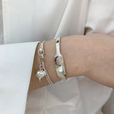 Silver Geometric Bangles for Women, Party Jewelry