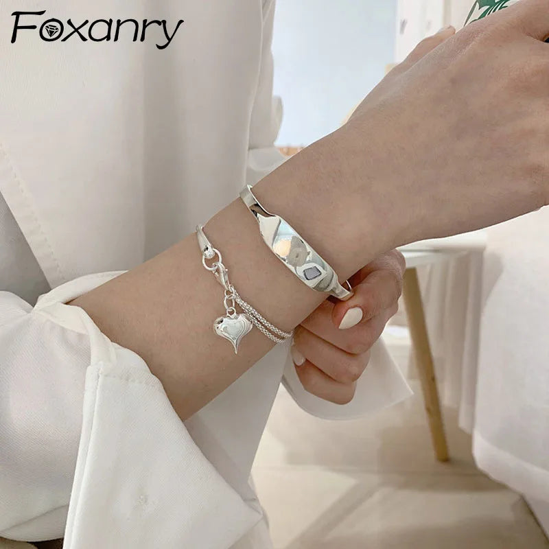 Silver Geometric Bangles for Women, Party Jewelry