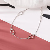 Vintage Hollow LOVE Heart Silver Bracelets for Women