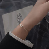 Vintage Hollow LOVE Heart Silver Bracelets for Women