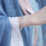 Vintage Flower Pattern Bangle Thai Silver Jewelry