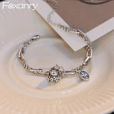 Vintage Silver Cat Bracelet Double Layer Chain Thai Silver Bracelet
