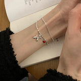 Silver Double Layer Chain Bracelets for Women LOVE Heart Party Jewelry