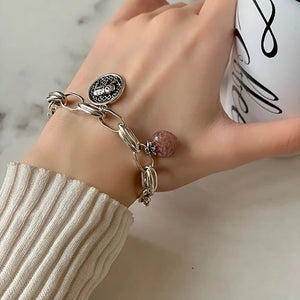 Silver Elephant Bracelet Pink Crystal Party Jewelry