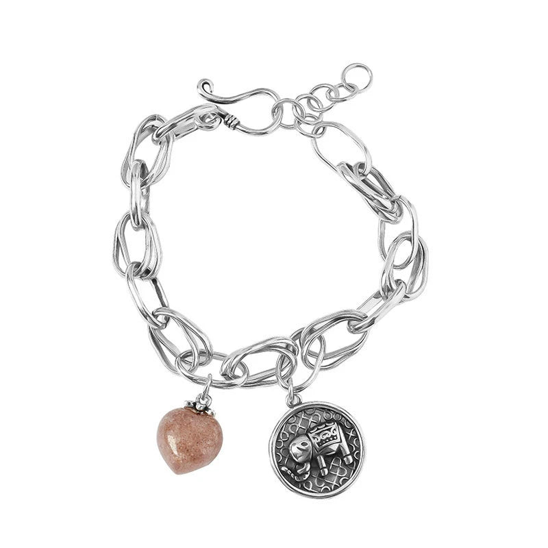 Silver Elephant Bracelet Pink Crystal Party Jewelry