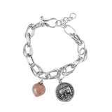 Silver Elephant Bracelet Pink Crystal Party Jewelry