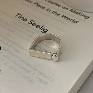 Silver Geometric Hollow Punk Ring Party Jewelry