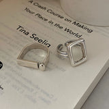 Silver Geometric Hollow Punk Ring Party Jewelry