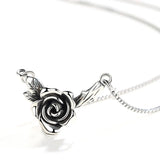 Vintage Rose Flower Thai Silver Necklace for Women