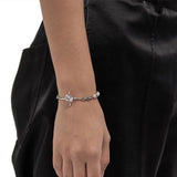 Silver Pearls Bracelets Pink Zircon Bride Jewelry