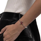 Silver Pearls Bracelets Pink Zircon Bride Jewelry