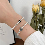 Silver Bead Bracelets LOVE Heart Butterfly Party Jewelry
