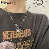 Silver Sweater Necklace Hip Hop Vintage Couples Bear Pin Party