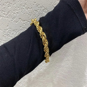 Silver Thick Chain Bracelet Vintage Hip Hop Charming Couple Creative Twist