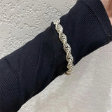 Silver Thick Chain Bracelet Vintage Hip Hop Charming Couple Creative Twist