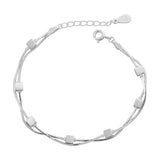 Silver Bracelet Women Double Layer Chain Geometric Party Jewelry
