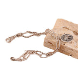 Silver Vintage Bracelet for Women Elephant Pendant Double Layer Chain