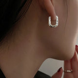 Silver Vintage Punk Earrings for Women Creative Doodle Geometry Jewelry