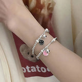 Smiley Face Bead Chain Bracelet Party Jewelry INS Creative Stretch Bracelet