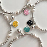 Smiley Face Bead Chain Bracelet Party Jewelry INS Creative Stretch Bracelet