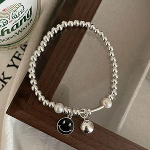 Smiley Face Bead Chain Bracelet Party Jewelry INS Creative Stretch Bracelet