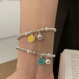 Smiley Face Bead Chain Bracelet Party Jewelry INS Creative Stretch Bracelet
