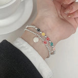 Smiley Face Bead Chain Bracelet Party Jewelry for Women Couples