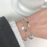 Smiley Face Bead Chain Bracelet Party Jewelry for Women Couples