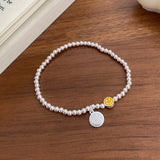 Smiley Face Bead Chain Bracelet Party Jewelry for Women Couples
