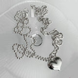 LOVE Heart Asymmetric Chain Necklace for Women
