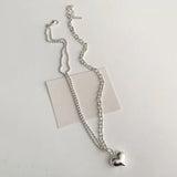 LOVE Heart Asymmetric Chain Necklace for Women