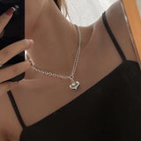 LOVE Heart Asymmetric Chain Necklace for Women