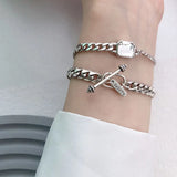 Vintage Stamp Bracelets Couples Geometric Tassel Thai Silver Party Jewelry