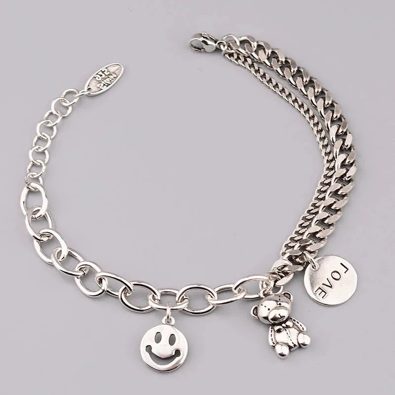 Stamp Bracelets for Women Chain LOVE Heart Party Jewelry Gift